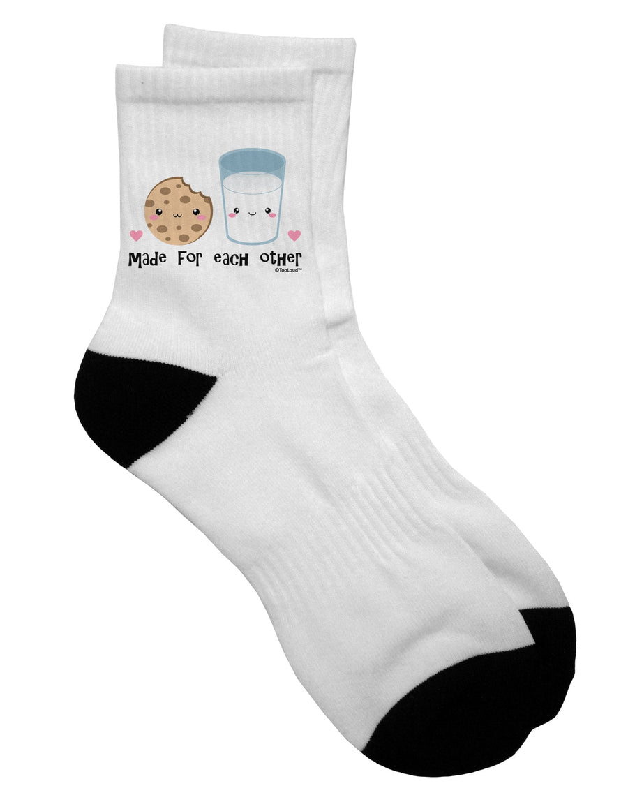 Adorable Milk and Cookie Coordinated Adult Short Socks - Crafted for Perfect Harmony - by TooLoud-Socks-TooLoud-White-Ladies-4-6-Davson Sales