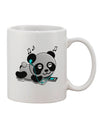 Adorable Panda with Ear Buds Design - Premium 11 oz Coffee Mug - TooLoud-11 OZ Coffee Mug-TooLoud-White-Davson Sales