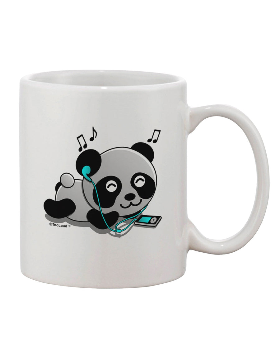 Adorable Panda with Ear Buds Design - Premium 11 oz Coffee Mug - TooLoud-11 OZ Coffee Mug-TooLoud-White-Davson Sales