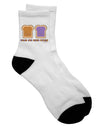 Adorable PB and J Design: Perfectly Matched Adult Short Socks - by TooLoud-Socks-TooLoud-White-Ladies-4-6-Davson Sales