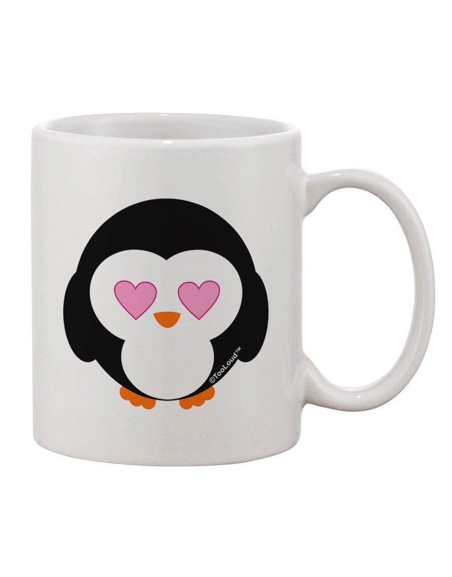 Adorable Penguin - Heart Eyes Design 11 oz Coffee Mug by TooLoud-11 OZ Coffee Mug-TooLoud-White-Davson Sales