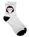 Adorable Penguin - Heart Eyes Short Socks for Adults by TooLoud-Socks-TooLoud-White-Ladies-4-6-Davson Sales