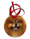 Adorable Pomeranian 2 Circular Metal Ornament All Over Print-Ornament-TooLoud-White-Davson Sales