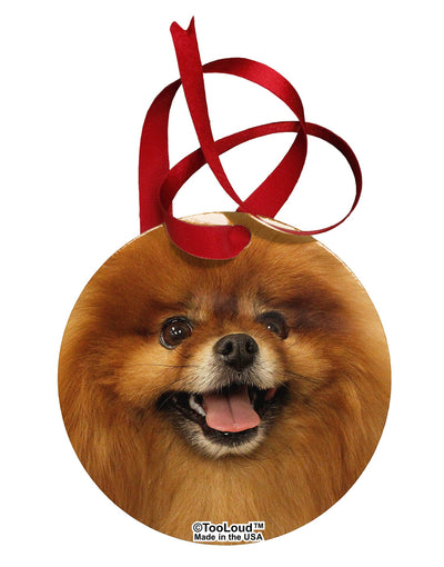 Adorable Pomeranian 2 Circular Metal Ornament All Over Print-Ornament-TooLoud-White-Davson Sales