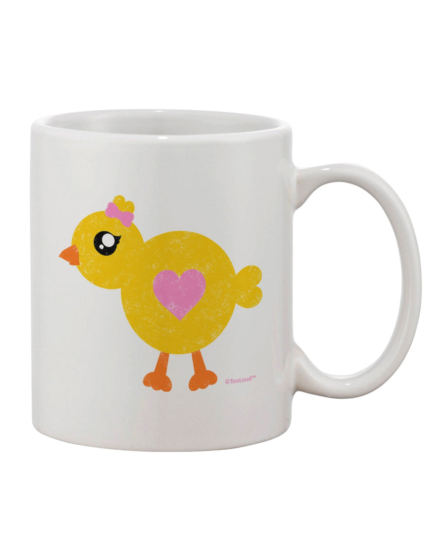 Adorable Poultry with Bow - Vibrant Crayon Style Illustration on 11 oz Coffee Mug by TooLoud-11 OZ Coffee Mug-TooLoud-White-Davson Sales