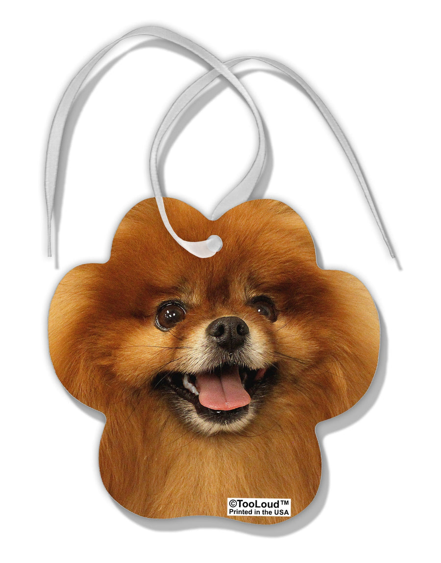 Adorable Red Pomeranian Paw Print Shaped Ornament All Over Print-Ornament-TooLoud-White-Davson Sales