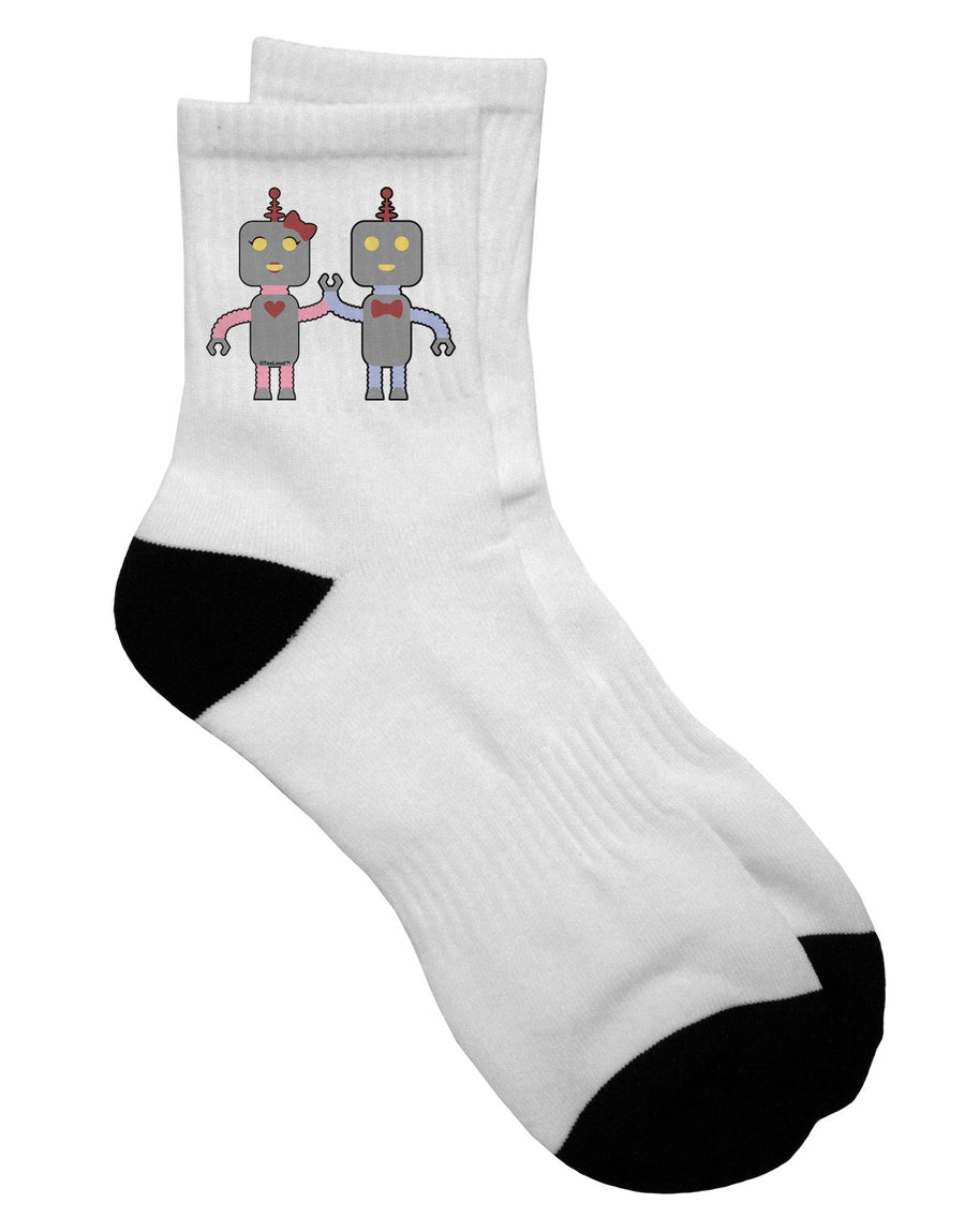 Adorable Robot-Themed Adult Short Socks - Enhancing Your Style with Playful Charm - TooLoud-Socks-TooLoud-White-Ladies-4-6-Davson Sales