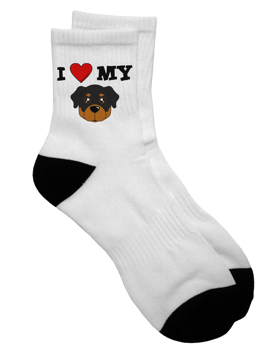 Adorable Rottweiler Dog Adult Short Socks - Designed for Dog Lovers - by TooLoud-Socks-TooLoud-White-Ladies-4-6-Davson Sales