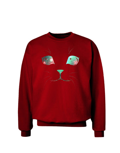 Adorable Space Cat Adult Dark Sweatshirt by-Sweatshirts-TooLoud-Deep-Red-Small-Davson Sales