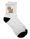 Adorable Standing Puppy Adult Short Socks - TooLoud-Socks-TooLoud-White-Ladies-4-6-Davson Sales