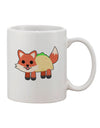 Adorable Taco Fox Design 11 oz Coffee Mug - Perfect for Beverage Enthusiasts TooLoud-11 OZ Coffee Mug-TooLoud-White-Davson Sales