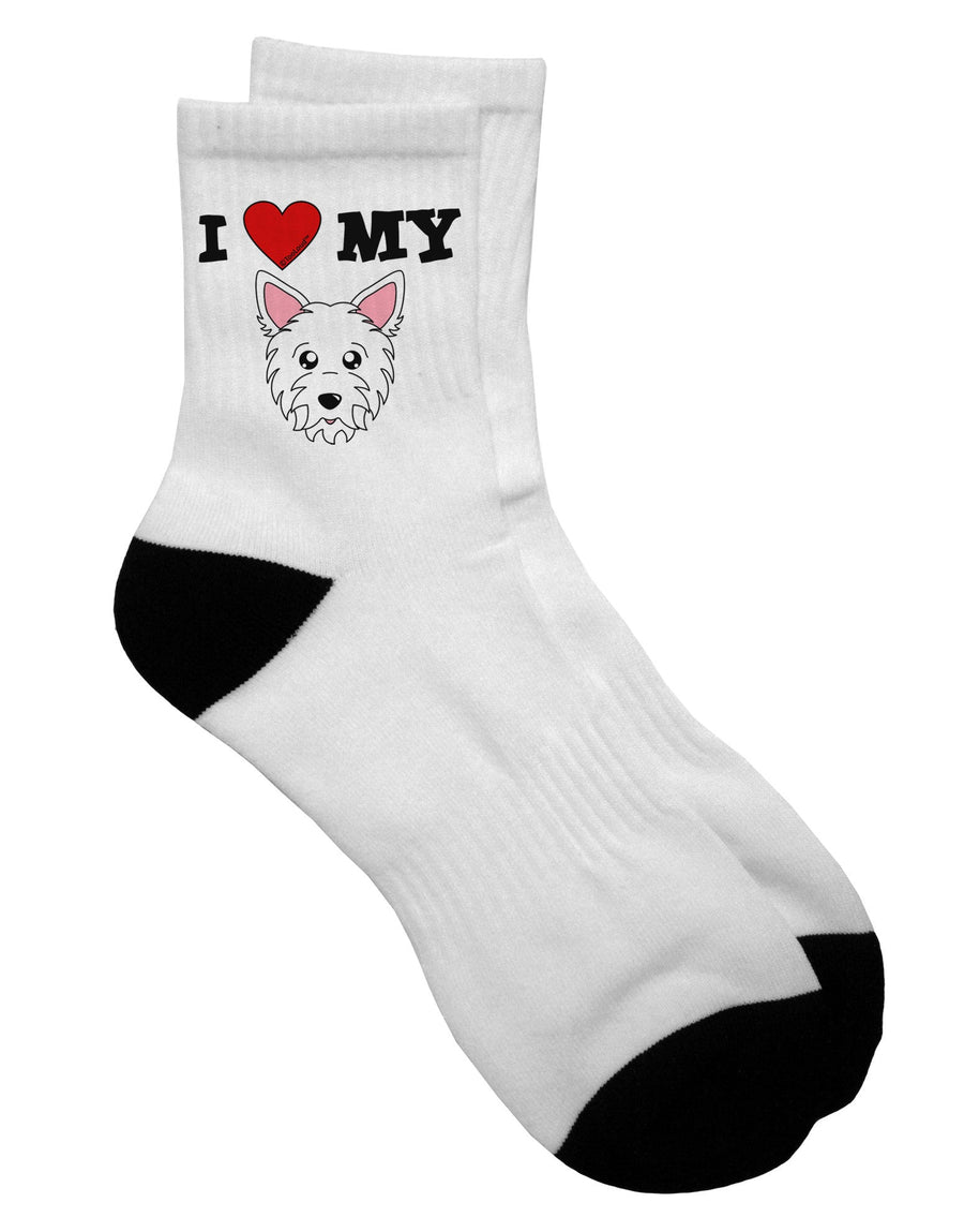 Adorable Westie Dog Adult Short Socks - Perfect for Dog Lovers - by TooLoud-Socks-TooLoud-White-Ladies-4-6-Davson Sales