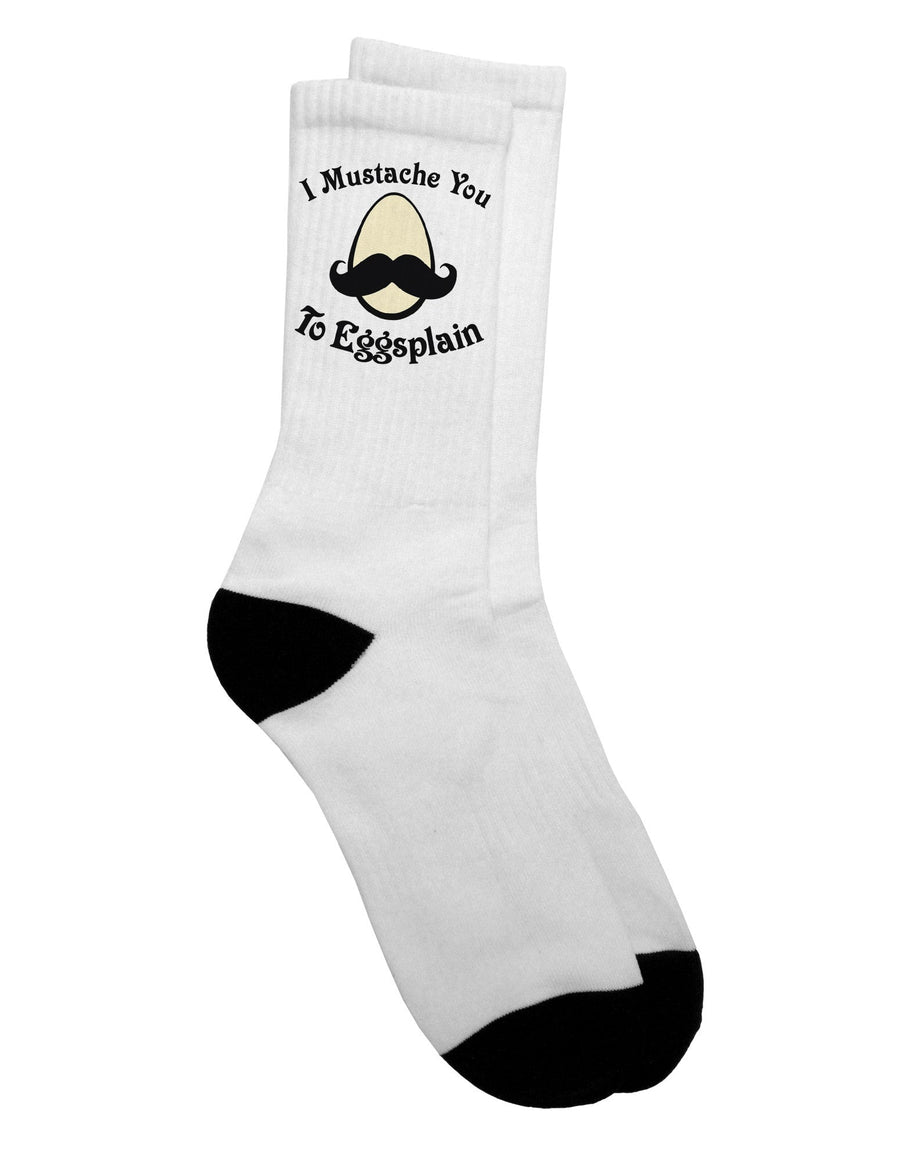 Adult Crew Socks - A Mustache-Themed Apparel for the Fashion-Forward Individual - TooLoud-Socks-TooLoud-White-Ladies-4-6-Davson Sales