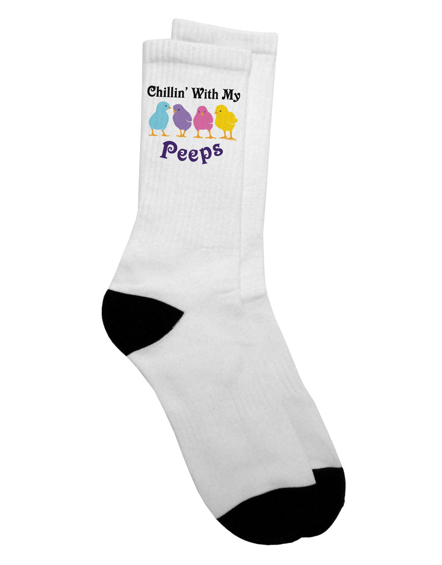 Adult Crew Socks - Chillin With My Peeps - TooLoud-Socks-TooLoud-White-Ladies-4-6-Davson Sales