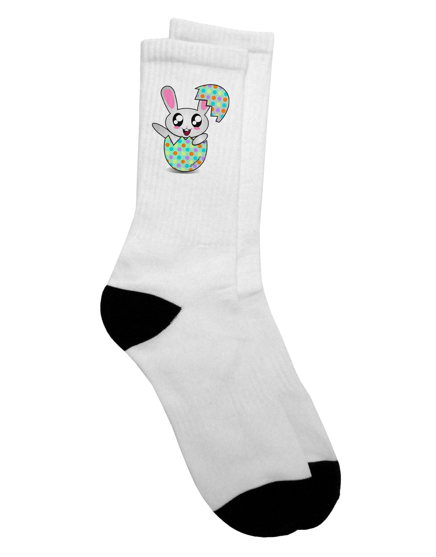 Adult Crew Socks featuring a Delightful Bunny Hatching from an Egg - TooLoud-Socks-TooLoud-White-Ladies-4-6-Davson Sales