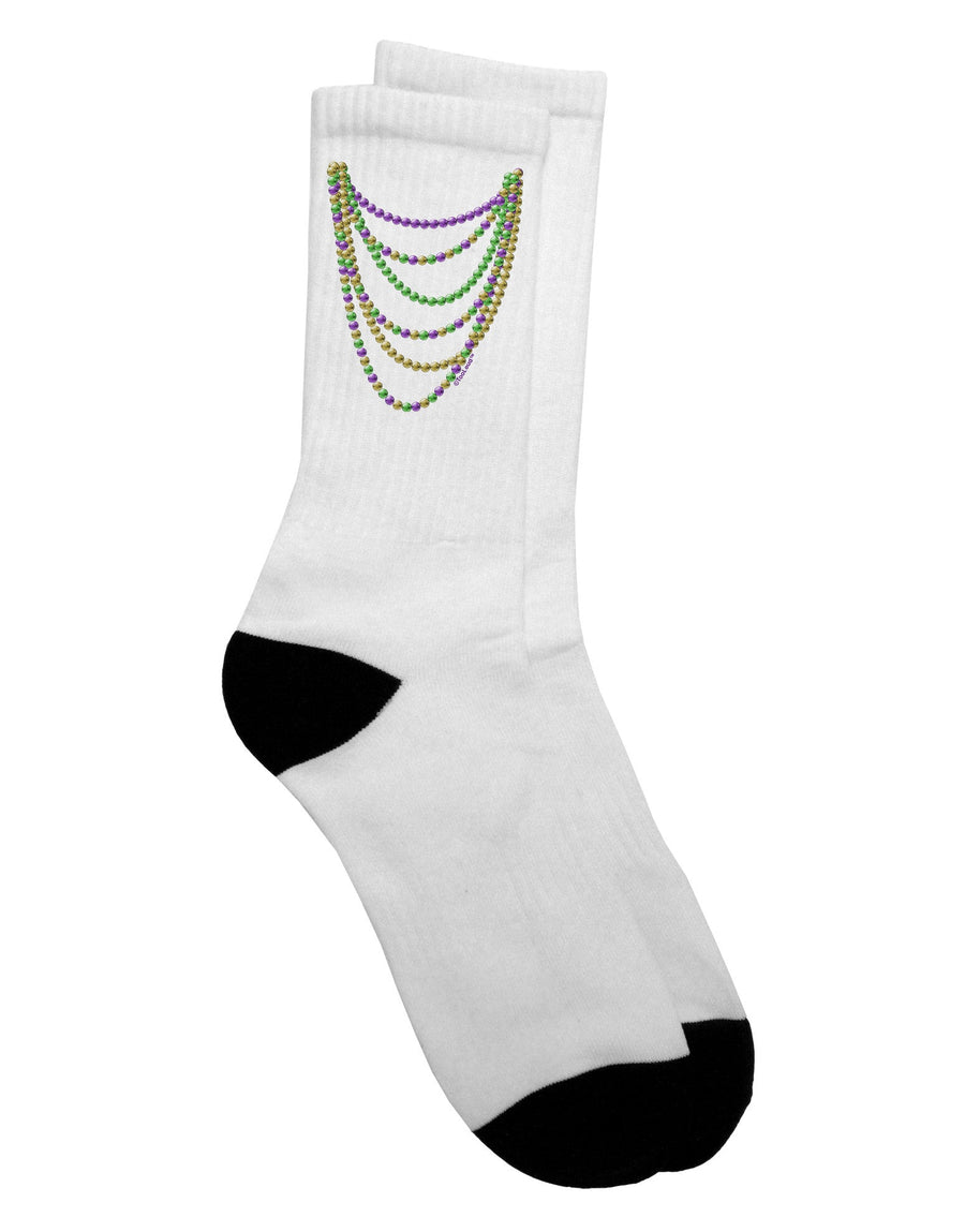Adult Crew Socks - Mardi Gras Beads Necklaces - TooLoud-Socks-TooLoud-White-Ladies-4-6-Davson Sales