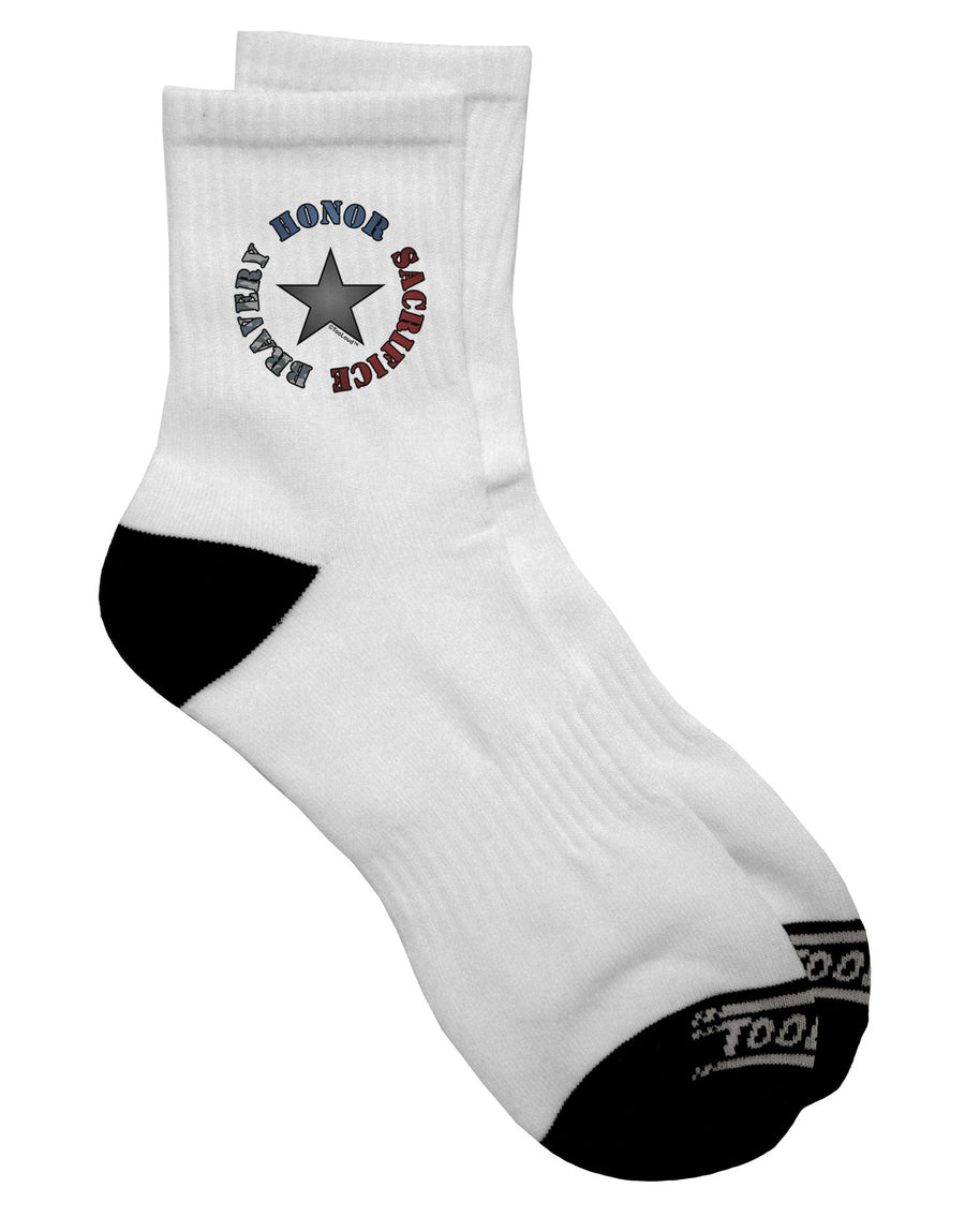 Adult Short Socks - Embodying Honor, Sacrifice, and Bravery by TooLoud-Socks-TooLoud-White-Ladies-4-6-Davson Sales