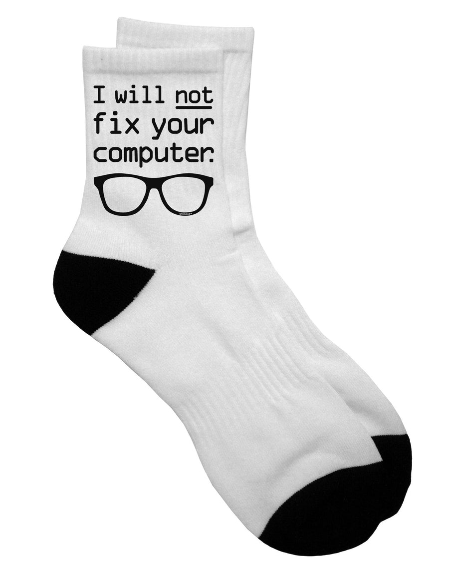 Adult Short Socks for Computer Enthusiasts - TooLoud-Socks-TooLoud-White-Ladies-4-6-Davson Sales