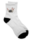 Adult Short Socks with Bowling Ball and Pins - TooLoud-Socks-TooLoud-White-Ladies-4-6-Davson Sales