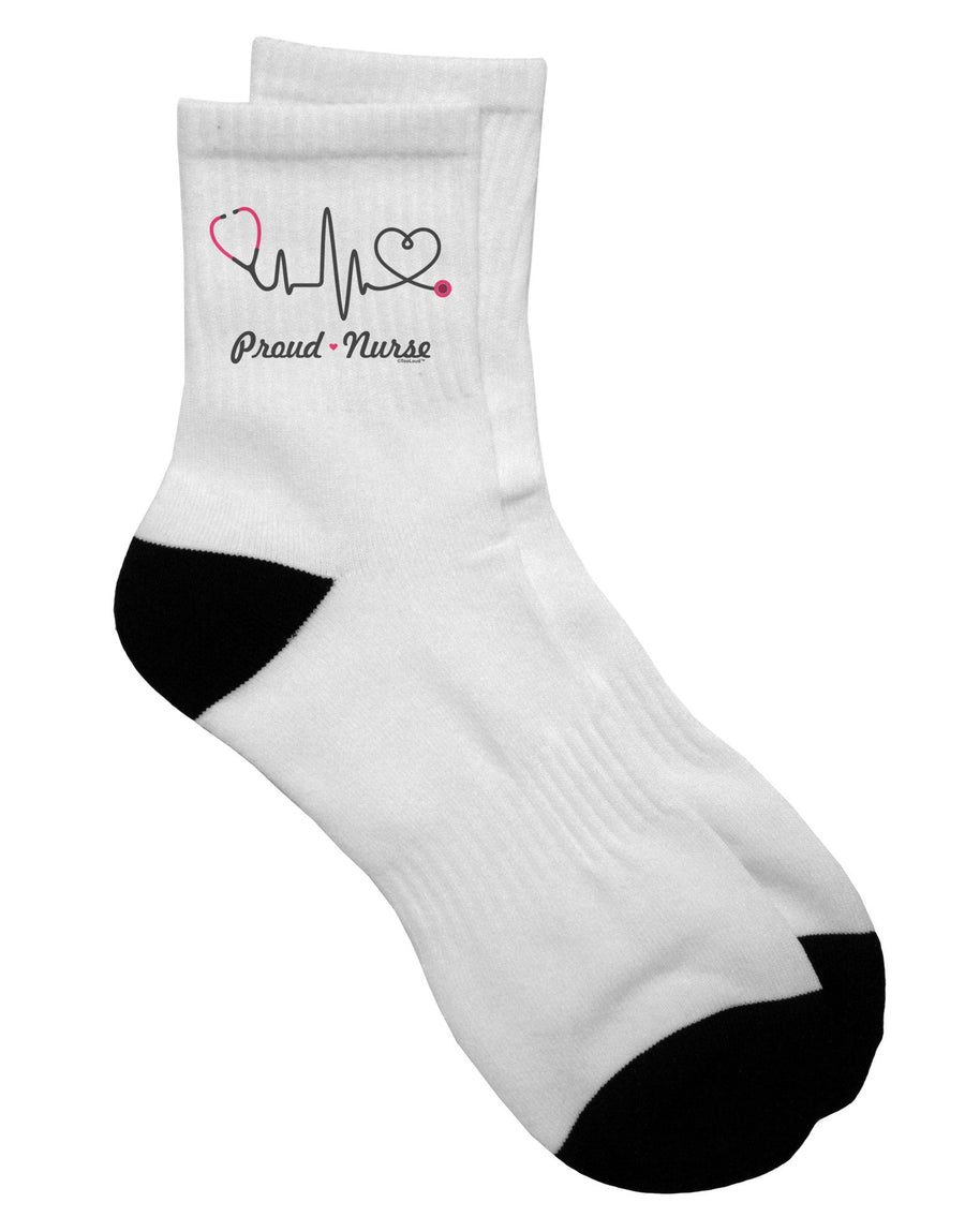 Adult Short Socks with Stethoscope Heartbeat Text - TooLoud-Socks-TooLoud-White-Ladies-4-6-Davson Sales