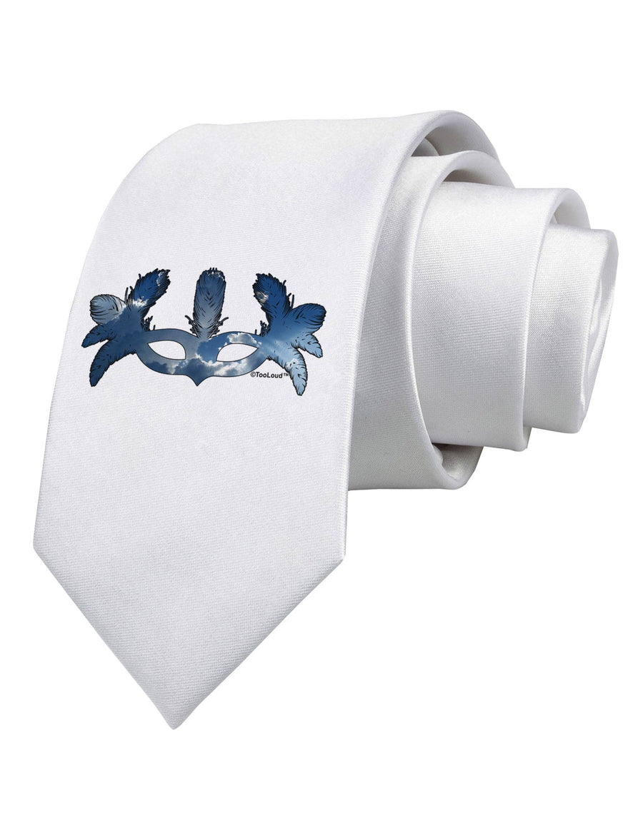 Air Masquerade Mask Printed White Necktie by TooLoud