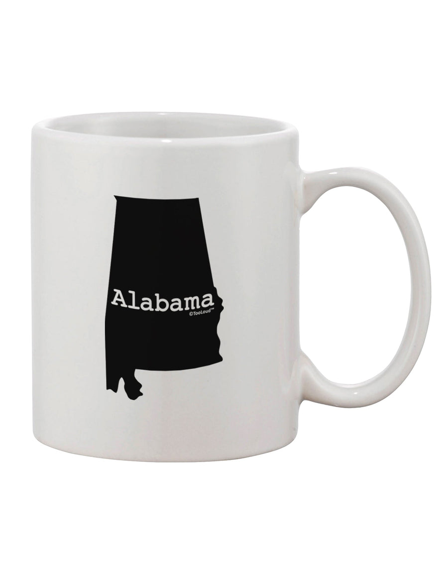 Alabama State Shape Printed 11 oz Coffee Mug - Expertly Crafted by TooLoud-11 OZ Coffee Mug-TooLoud-White-Davson Sales