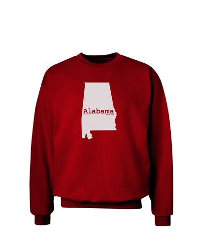 Alabama - United States Shape Adult Dark Sweatshirt by TooLoud-Sweatshirts-TooLoud-Deep-Red-Small-Davson Sales