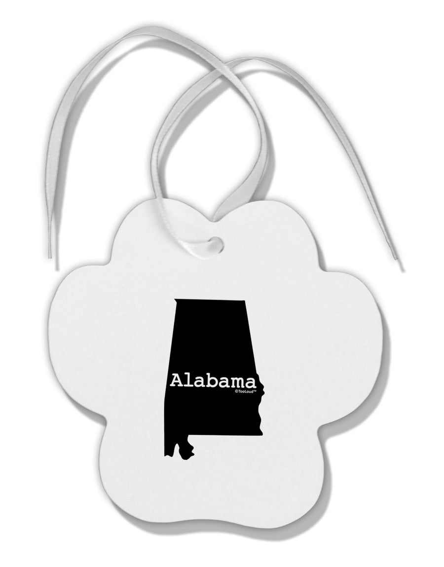 Alabama - United States Shape Paw Print Shaped Ornament by TooLoud-Ornament-TooLoud-White-Davson Sales