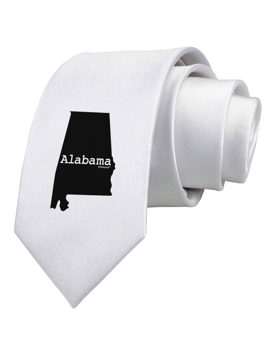 Alabama - United States Shape Printed White Necktie by TooLoud