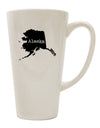 Alaska State Shaped Conical Latte Coffee Mug - Crafted for the Discerning Coffee Enthusiast - TooLoud-Conical Latte Mug-TooLoud-White-Davson Sales