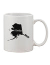 Alaska State Silhouette Printed 11 oz Coffee Mug - Expertly Crafted Drinkware-11 OZ Coffee Mug-TooLoud-White-Davson Sales