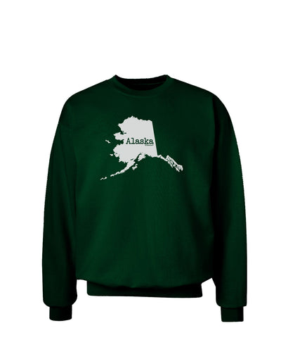 Alaska - United States Shape Adult Dark Sweatshirt by TooLoud-Sweatshirts-TooLoud-Deep-Forest-Green-Small-Davson Sales