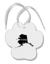 Alaska - United States Shape Paw Print Shaped Ornament-Ornament-TooLoud-White-Davson Sales