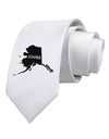 Alaska - United States Shape Printed White Necktie by TooLoud