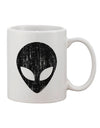 Alien Distressed Printed 11 oz Coffee Mug - Perfect for Extraterrestrial Enthusiasts TooLoud-11 OZ Coffee Mug-TooLoud-White-Davson Sales