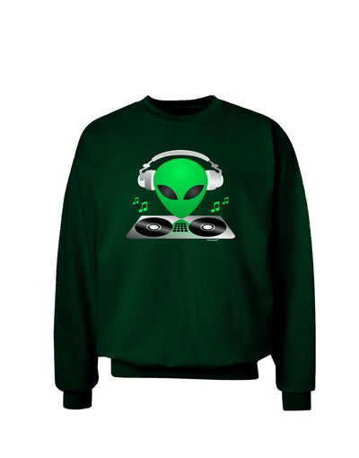 Alien DJ Adult Dark Sweatshirt-Sweatshirts-TooLoud-Deep-Forest-Green-Small-Davson Sales