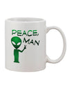 Alien-Inspired Peace Man 11 oz Coffee Mug - TooLoud-11 OZ Coffee Mug-TooLoud-White-Davson Sales