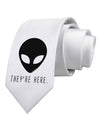 Alien They Are Here Printed White Necktie