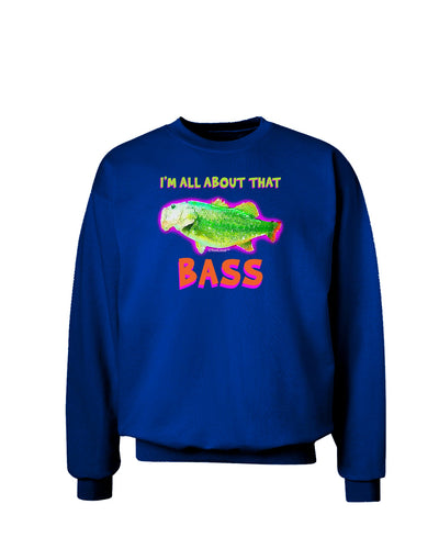 All About That Bass Fish Watercolor Adult Dark Sweatshirt-Sweatshirts-TooLoud-Deep-Royal-Blue-Small-Davson Sales