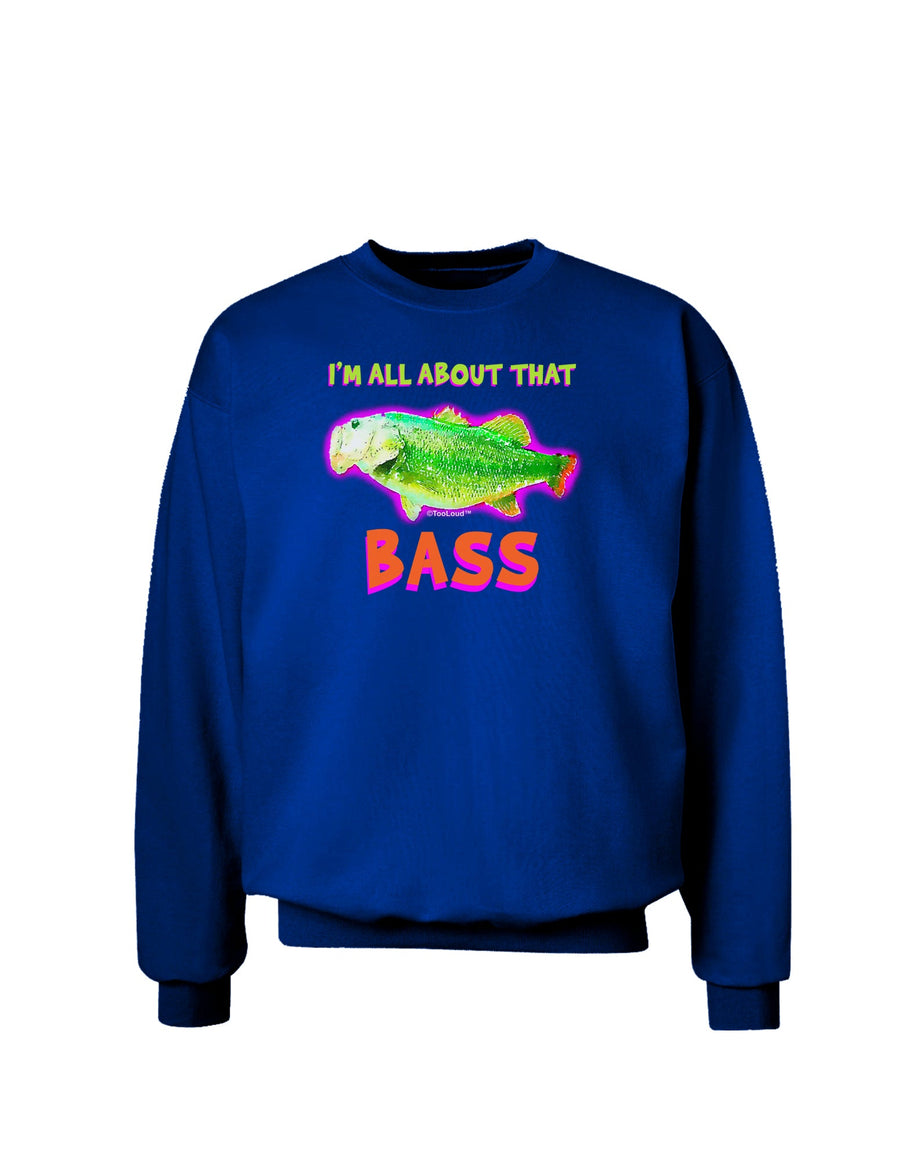 All About That Bass Fish Watercolor Adult Dark Sweatshirt-Sweatshirts-TooLoud-Black-Small-Davson Sales