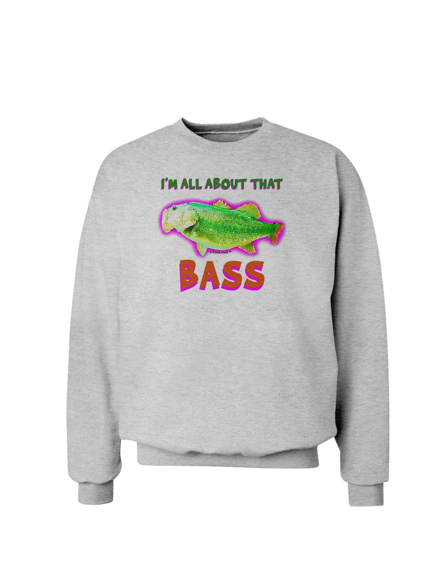 All About That Bass Fish Watercolor Sweatshirt-Sweatshirts-TooLoud-White-Small-Davson Sales