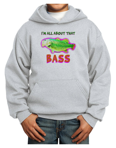 All About That Bass Fish Watercolor Youth Hoodie Pullover Sweatshirt-Youth Hoodie-TooLoud-Ash-XS-Davson Sales