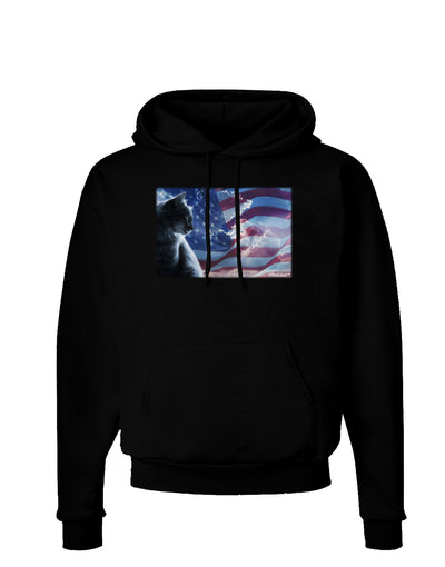 All American Cat Dark Hoodie Sweatshirt by TooLoud-Hoodie-TooLoud-Black-Small-Davson Sales