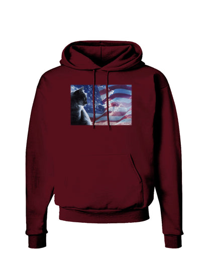 All American Cat Dark Hoodie Sweatshirt by TooLoud-Hoodie-TooLoud-Maroon-Small-Davson Sales