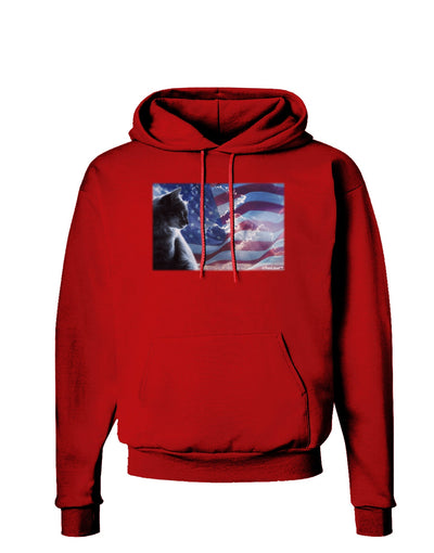 All American Cat Dark Hoodie Sweatshirt by TooLoud-Hoodie-TooLoud-Red-Small-Davson Sales