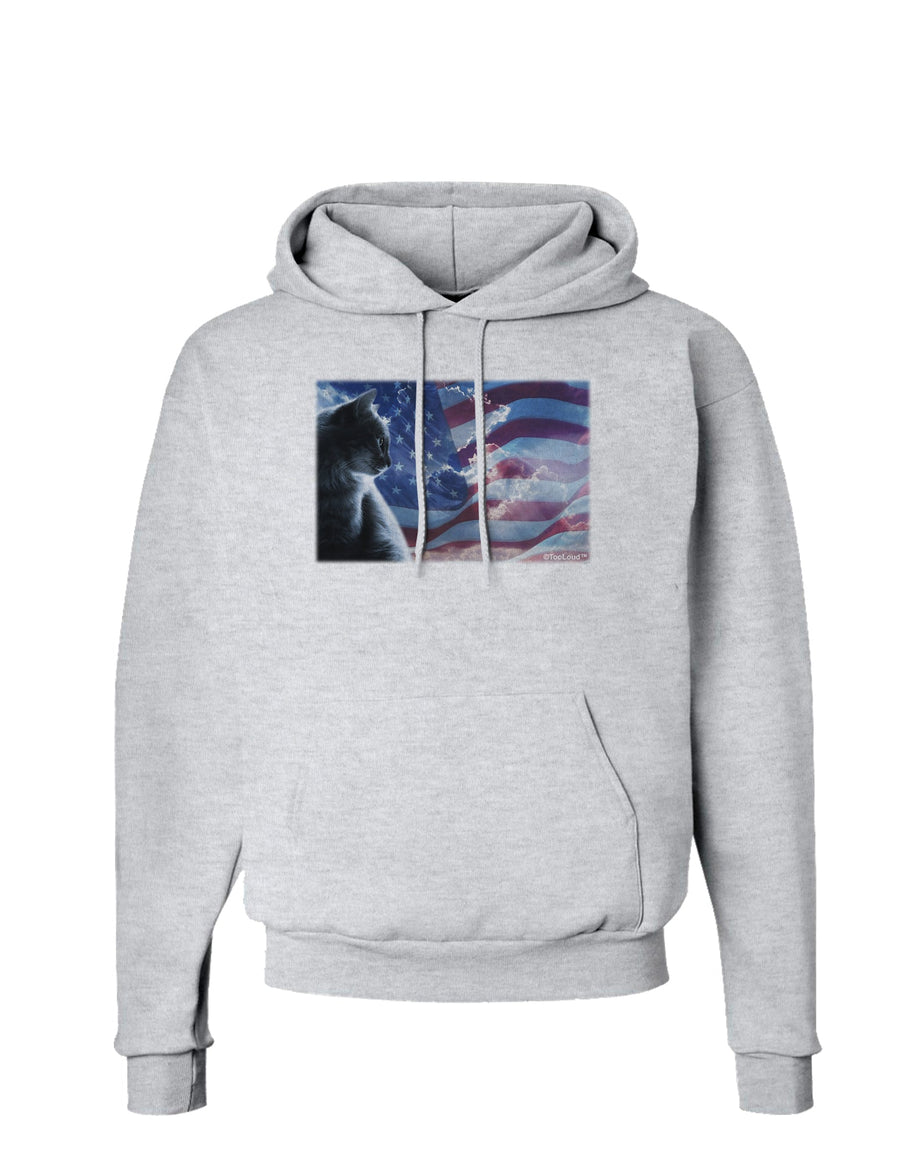 All American Cat Hoodie Sweatshirt by TooLoud-Hoodie-TooLoud-White-Small-Davson Sales