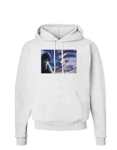 All American Cat Hoodie Sweatshirt by TooLoud-Hoodie-TooLoud-White-Small-Davson Sales