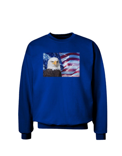 All American Eagle Adult Dark Sweatshirt-Sweatshirts-TooLoud-Deep-Royal-Blue-Small-Davson Sales