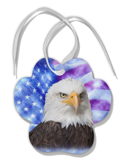 All American Eagle All Over Paw Print Shaped Ornament All Over Print by TooLoud-Ornament-TooLoud-White-Davson Sales