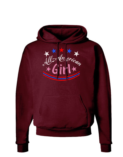 All-American Girl Dark Hoodie Sweatshirt-Hoodie-TooLoud-Maroon-Small-Davson Sales